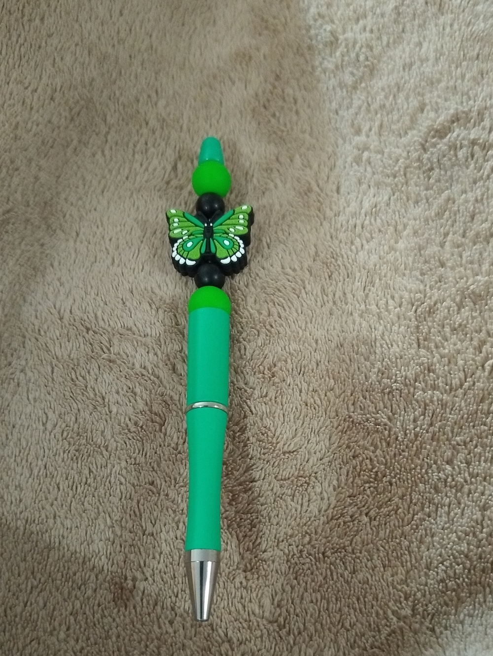 Green Butterfly Beaded Pen